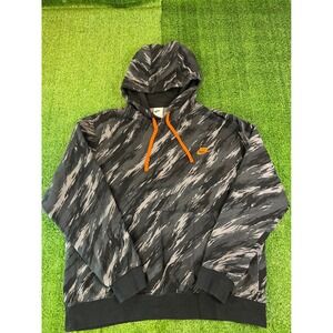 Nike Mens XL Tiger Camo Hoodie Grey Black Orange Pullover Sweatshirt Camouflage